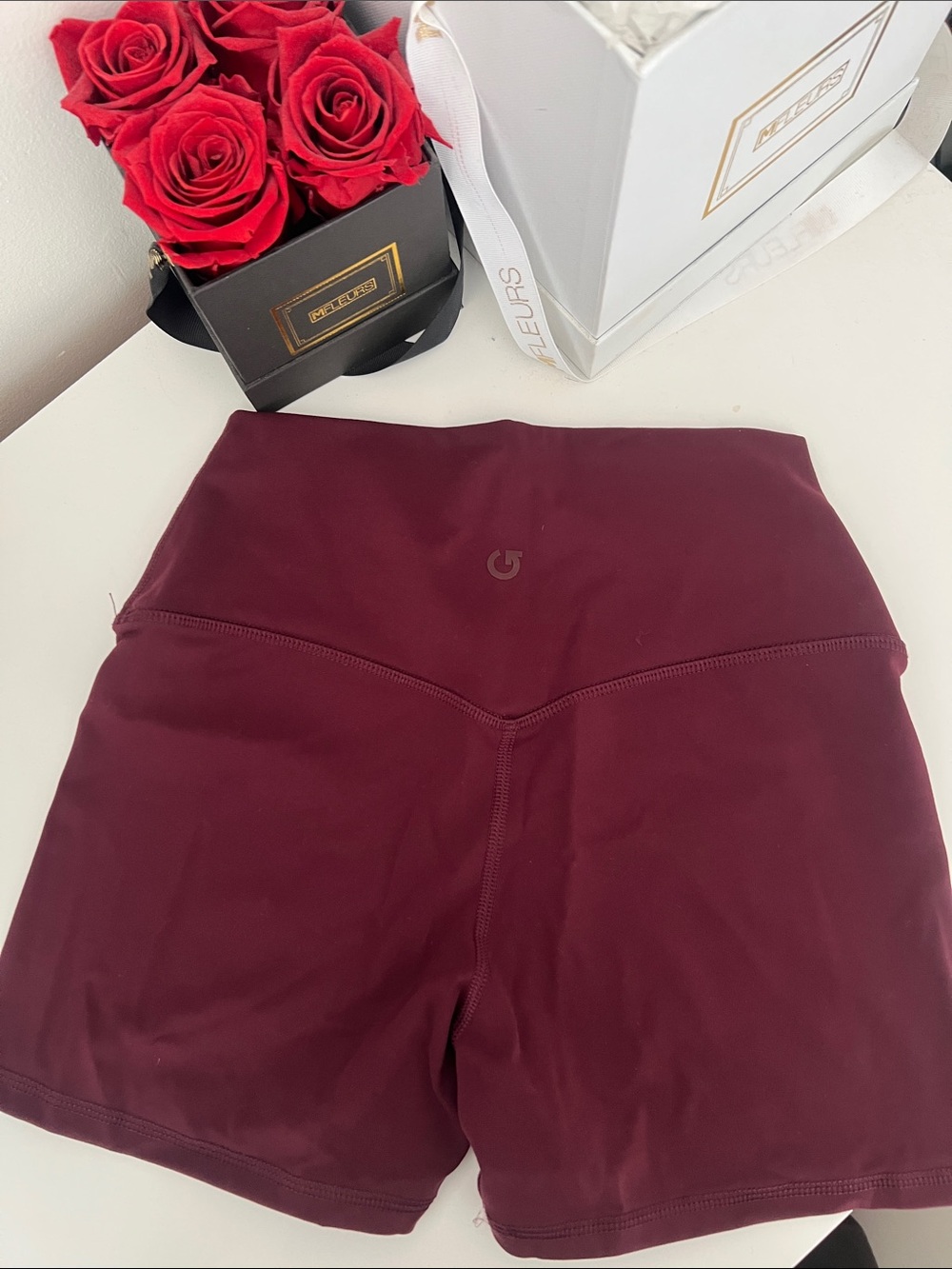 Garage High-Rise Burgundy Bike Shorts